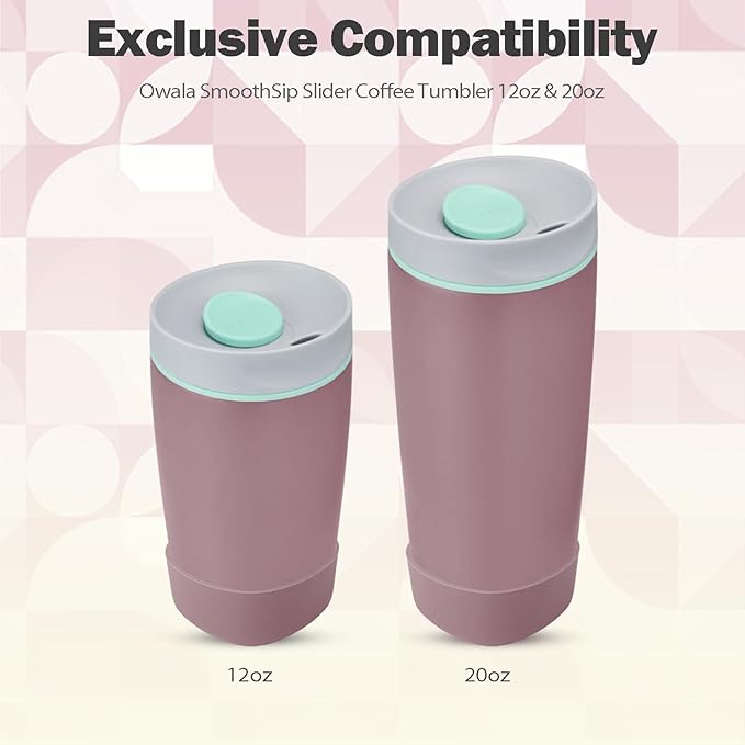 2pcs Silicone Boot for Owala SmoothSip Slider Coffee Tumbler 20oz 12oz, Anti-Slip Sleeve for Travel Coffee Mug, Protective Accessories for Owala BPA Free (Plum Perfect)