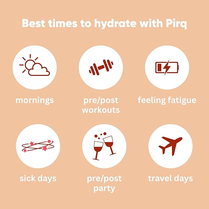 Pirq Hydration - Peach Tea - Hydration Powder Packets | Electrolyte Drink Mix | Curcumin | B Vitamins | Zero Sugar | Keto Friendly | 10 Sticks