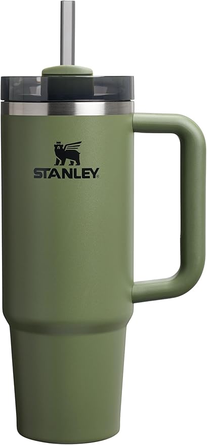 STANLEY Quencher H2.0 Tumbler with Handle and Straw 30 oz | Flowstate 3-Position Lid | Cup Holder Compatible for Travel | Insulated Stainless Steel Cup | BPA-Free | Dried Pine
