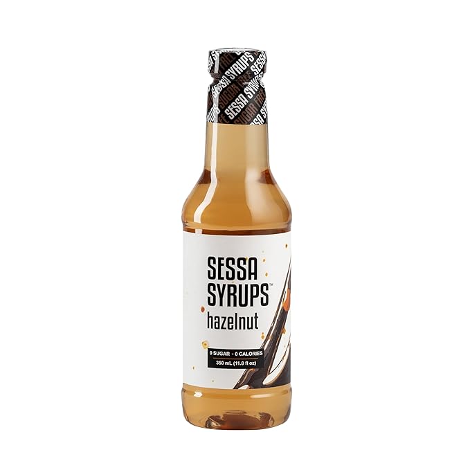 Sessa Syrups Sugar Free Hazelnut Syrup - 11.8 Fl Oz - Keto-Friendly, Zero Calorie, Gluten-Free - Natural Flavoring for Coffee, Tea, Cocktails, and More