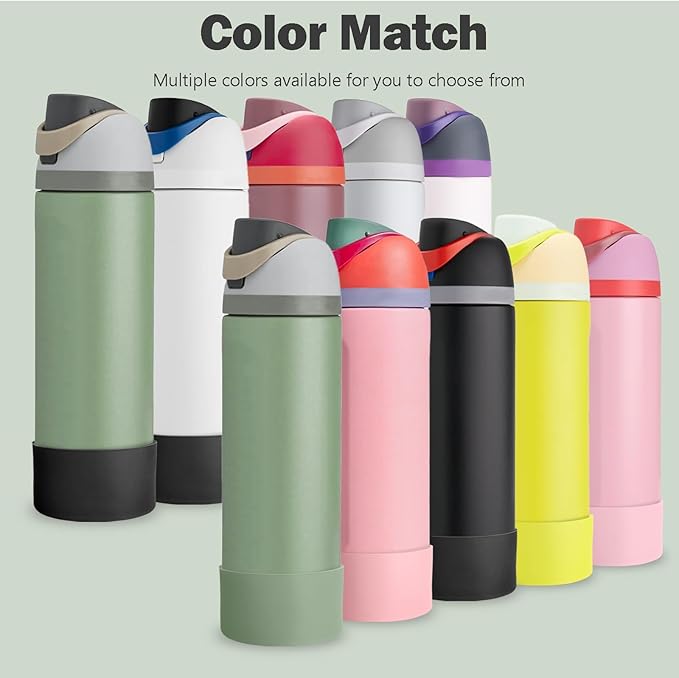 2PCS Silicone Boot for Owala 24oz FreeSip Water Bottle, Anti-Slip Scratch-Resistant Bottom Sleeve, Protective Sports Bottles Accessories, BPA-Free