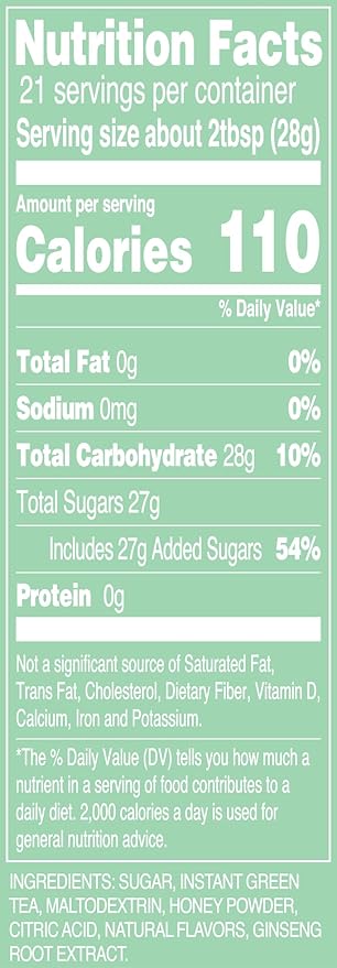 AriZona Green Tea - Sugar Sweetened Powdered Drink Mix - 20.4oz Canister, Makes 8 Quarts (Pack of 12)