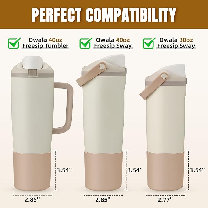 Silicone Higher Boot Compatible with Owala 30oz & 40oz FreeSip Sway Bottles & Tumblers, Large Protection Anti-slip Bottom Cover Sleeve for Freesip Sway Tumbler and Bottle