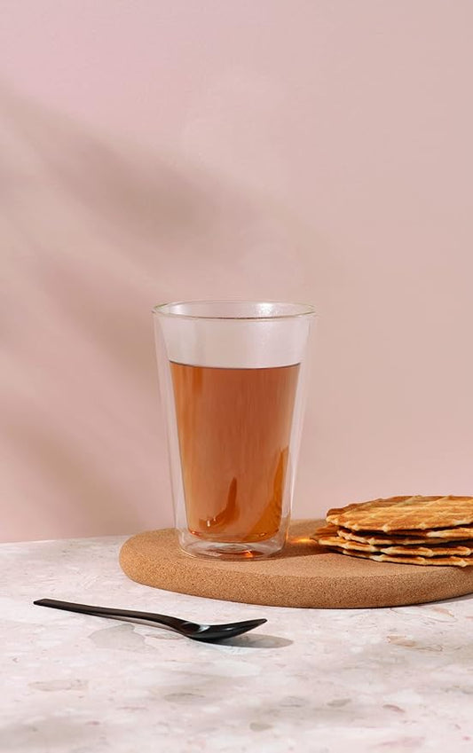 Bodum 13.5oz Canteen Double Wall High-Heat Borosilicate Glass, Set of 6, Clear