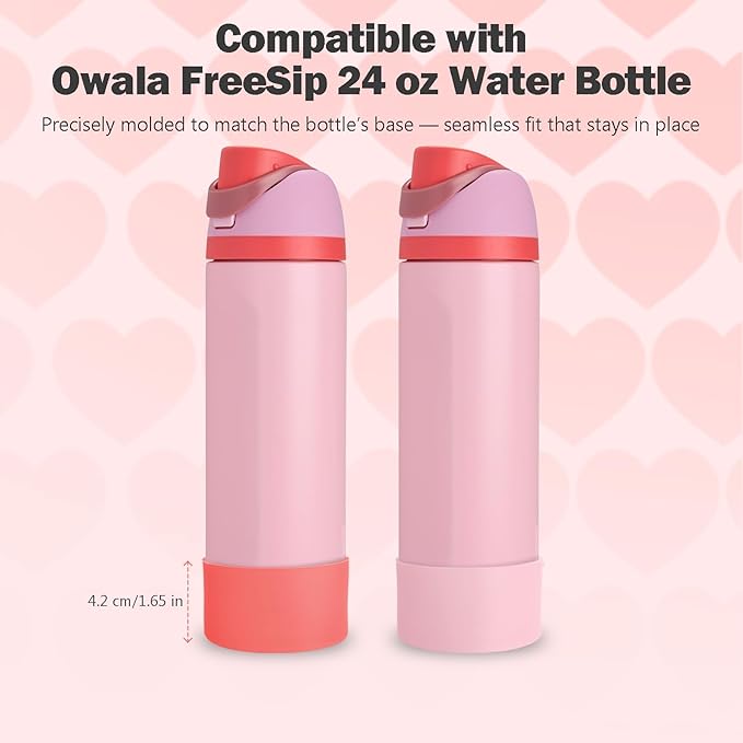 2PCS Silicone Boot for Owala 24oz FreeSip Water Bottle, Anti-Slip Scratch-Resistant Bottom Sleeve, Protective Sports Bottles Accessories, BPA-Free