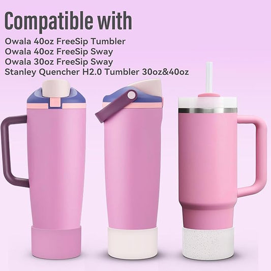 2 Pcs Silicone Boot for Owala 40oz & 30oz FreeSip Sway Tumblers, Protective Bottom Bumper Anti-Slip Sleeve Accessories for FreeSip Sway Water Bottles, Dishwasher Safe and BPA Free