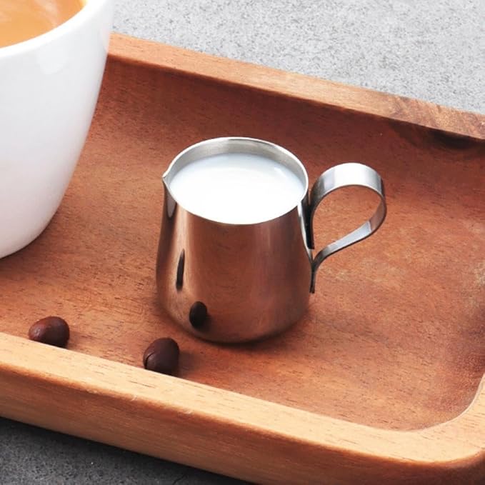 Sizikato 6 Pcs Stainless Steel Creamer Pitcher, 1 Oz Mini Espresso Latte Art Serving Pitcher