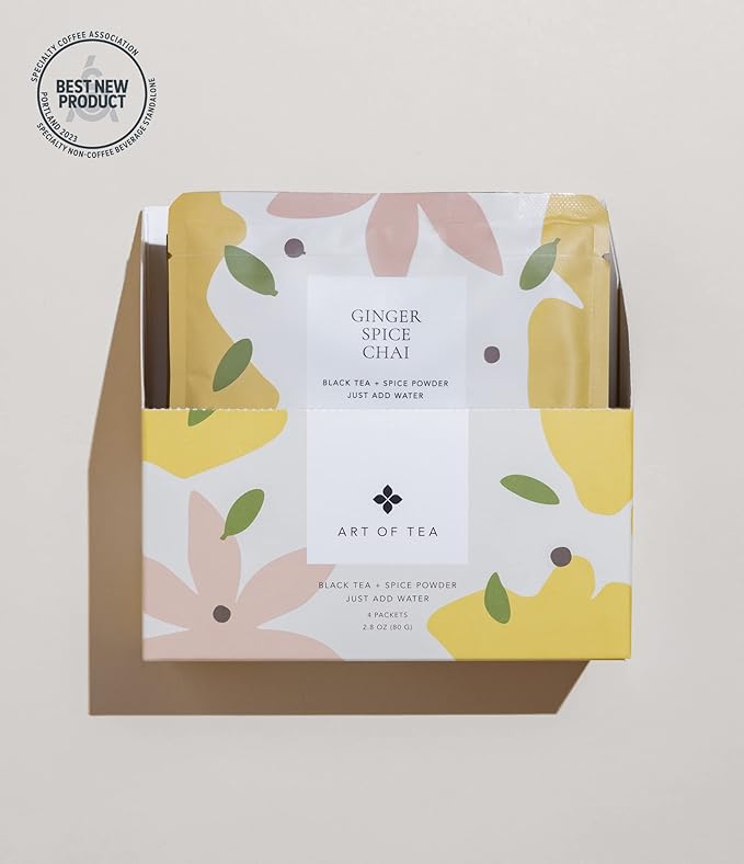 Art of Tea | Ginger Spice Chai Concentrate | 4 Pack 2.8 oz Chai tea bags (8 Servings per bag) | Chai Tea Latte Concentrate