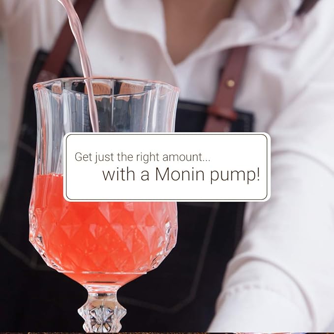 Monin - Syrup Pump, Exclusively for 1 Liter (33.8 fl oz) Plastic Bottles | Mess-Free Dispensing + Tip Cover Included (White)