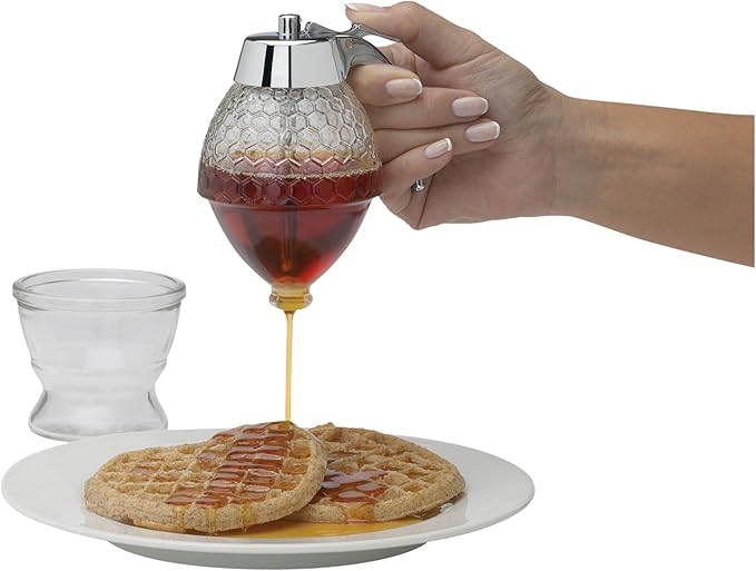 Mrs. Anderson’s Baking Syrup Honey Dispenser, Glass with Storage Stand, 8-Ounce Capacity