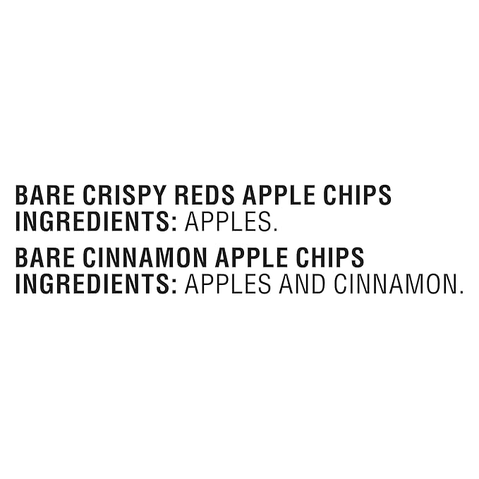 bare Baked Crunchy Apple Chips, 2 Flavor Variety, 0.53oz Snack Bags (7 Pack)