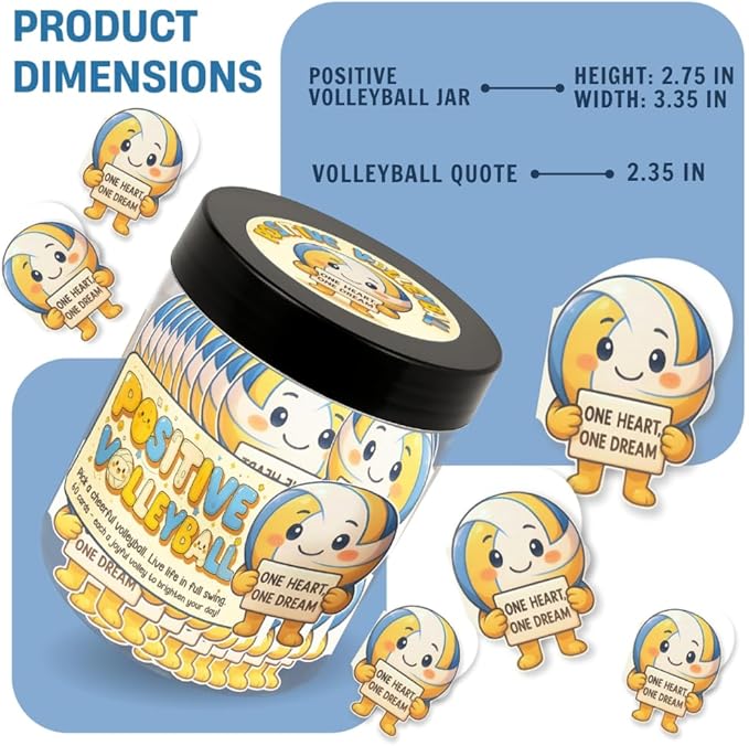 Positive Volleyball Jar With 60 Affirmation Cards – Volleyball Gifts For Women, Men - Teens, Volleyball Party Favors, Volleyball Accessories For Teen Girls, Volleyball Party Decorations