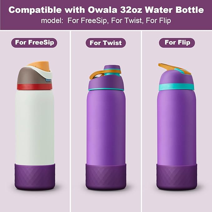 Silicone Boot for Owala Water Bottle 24 oz 32 oz 40 oz, Anti-Slip Protective Sleeve for FreeSip/Twist/Flip Stainless Steel Water Bottles Accessories