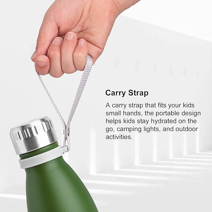 koodee Water Bottle-17 oz Stainless Steel Double Wall Vacuum Insulated Water Bottle BPA Free, Leak Proof Sports Water Bottle for School(Grass Green)