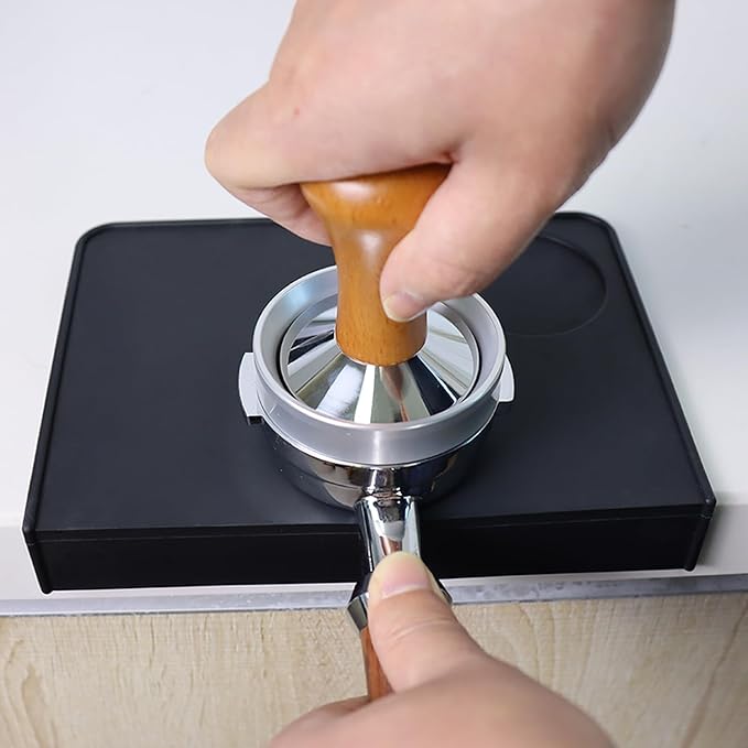 Salomayes Espresso Tamping Mat 8"x6" – Compact Non-Slip Silicone Tamper Mat, Food-Grade Coffee Tamping Station for Home Baristas, Essential Espresso Accessories