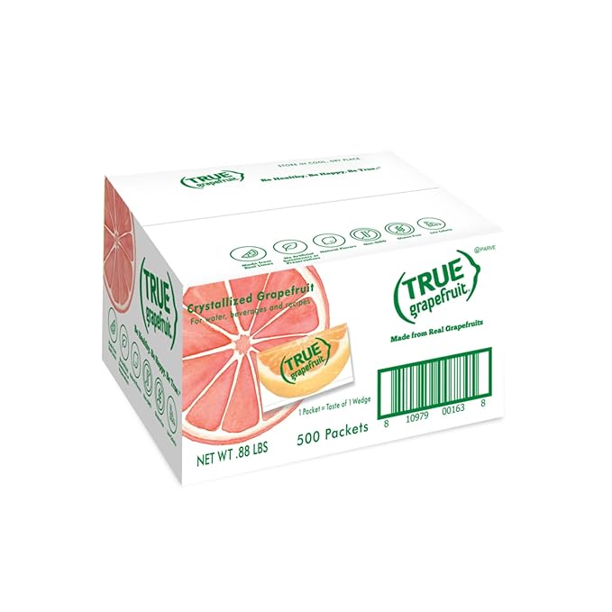 TRUE Grapefruit Water Enhancer, Bulk Dispenser, 500 Count (Pack of 1), 0 Calorie Drink Mix Packets For Water, Sugar Free Grapefruit Flavoring Powder Packets