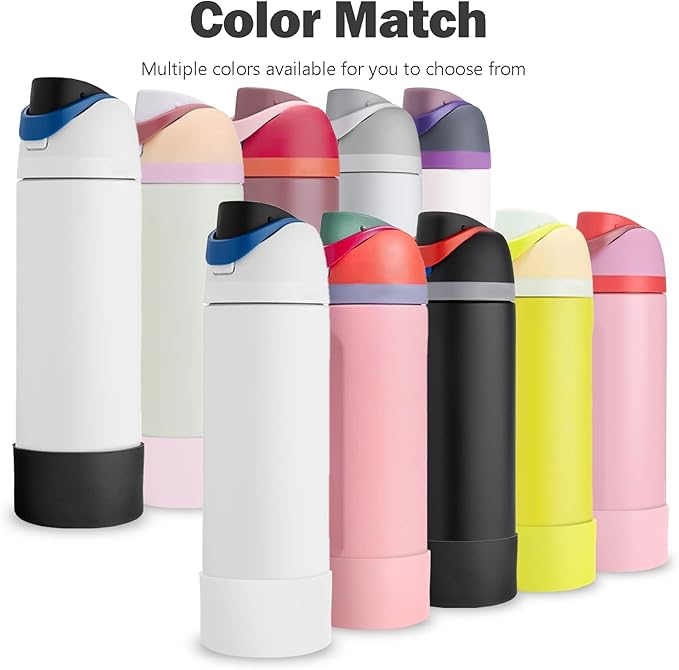 2PCS Silicone Boot for Owala 24oz FreeSip Water Bottle, Anti-Slip Scratch-Resistant Bottom Sleeve, Protective Sports Bottles Accessories, BPA-Free