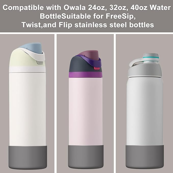 Silicone Boot for Owala Water Bottle 24/32/40 oz, Anti-Slip Protective Sleeve for FreeSip/Twist/Flip Water Bottles, BPA Free, Bottom Bumper Cover Protects Water Bottles from Scratches
