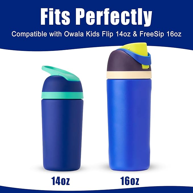 Mokoart Silicone Boot Compatible with Owala Kids Water Bottle 16/14 oz, Anti-Slip Rubber Bottom Protective Sleeve for Owala Kids FreeSip 16oz, Accessories for Owala Kids Flip 14oz