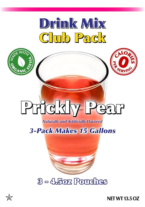 GramZero Prickly Pear Zero Calorie Sugar Free Drink Mix, Great For Nutrition Club Loaded Tea, Stevia Sweetened