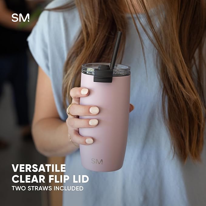Simple Modern Voyager Travel Coffee Mug Tumbler with Flip Lid | Insulated Stainless Steel Cold Brew Iced Coffee Cup | Gifts for Women Men Him Her | 12oz | Ocean Tide