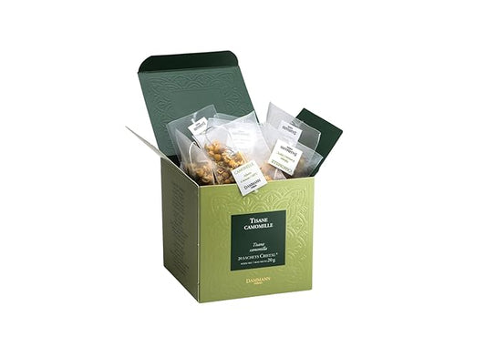 Dammann Freres Sachets, Chamomile Tea Bags, Premium Gourmet French Herbal Tea, 20 Count (Single Pack)