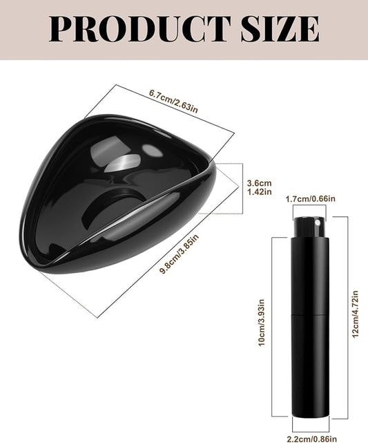 Ceramic Coffee Bean Dosing Tray & Aluminum Glass Spray Bottle, Espresso Bean Cup Precision RDT Kit, Espresso Dosing Cup for Baristas & Home Brewing, Black