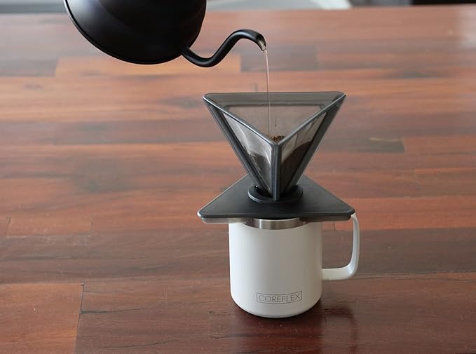 Portable Pour Over Coffee Dripper with Storage case, Stainless Steel Mesh Reusable Coffee Filter, Dishwasher Safe, Ideal for Camping, RV, Backpacking, or at Home, Office