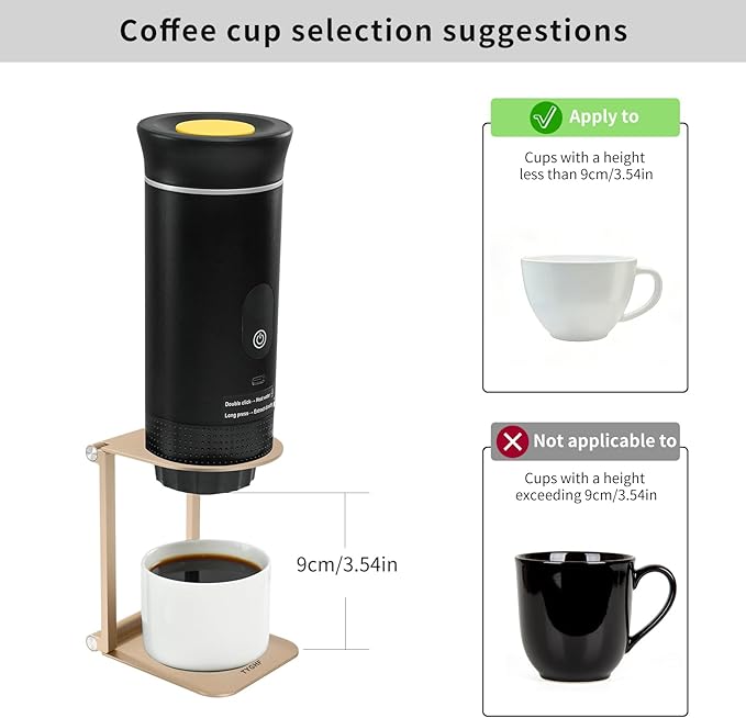 Pour Over Coffee Maker Stand,Foldable Portable Electric Espresso Machine Stand,Holder for Coffee Grinder,Universal Dripper,V60 Dripper,Travel Coffee Maker, Press Round&Golden