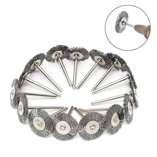Mesee 45Pcs Steel Wire Brushes Wheels Set with 1/8" Shank Polishing Wire Wheel Cup Pen Brush Accessories Kit Fit Rotary Tool for Buffing Cleaning Grinding Removal Rust Corrosion Paint