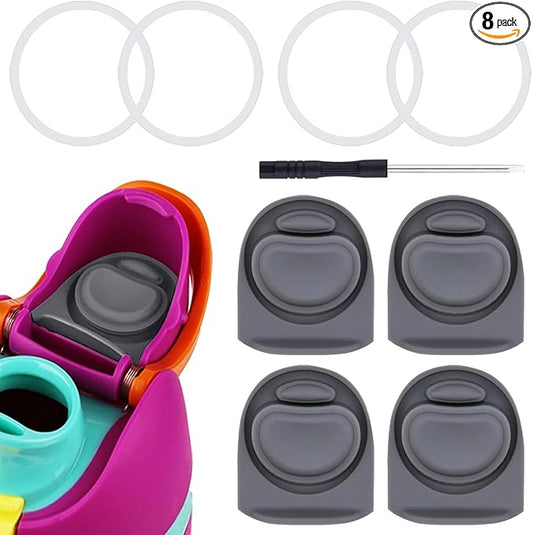 4 Sets Replacement Rubber Stopper and O Ring Gasket Compatible with Owala FreeSip 24oz 32oz,Water Bottle Lid Insert Cap Seal Parts for Owala 16/19/24/32/40oz Mouthpiece Accessories Z4K1