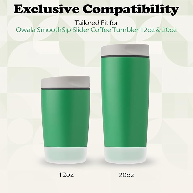 2Pcs Silicone Boot for Owala SmoothSip Slider Coffee Tumbler 20oz 12oz, Anti-Slip Sleeve for Travel Coffee Mug, Protective Accessories for Owala BPA Free (Transparent Frosted)