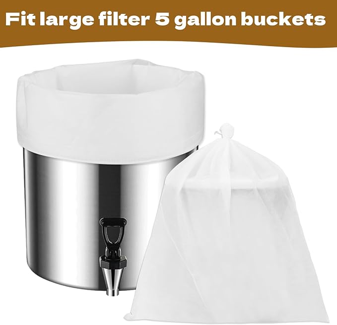100 Pack Cold Brew Coffee Filters 20" X 20" Disposable Fine Mesh Brewing Bags Commercial 5 Gallon Coffee Filter For Commercial Model Cold Brew Coffee Makers Restaurants Shop