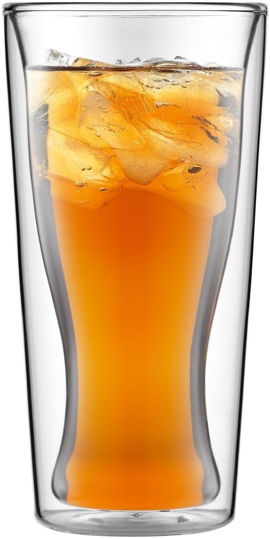 Bodum 2 Piece 12 oz SKAL Double Wall Glass, Clear
