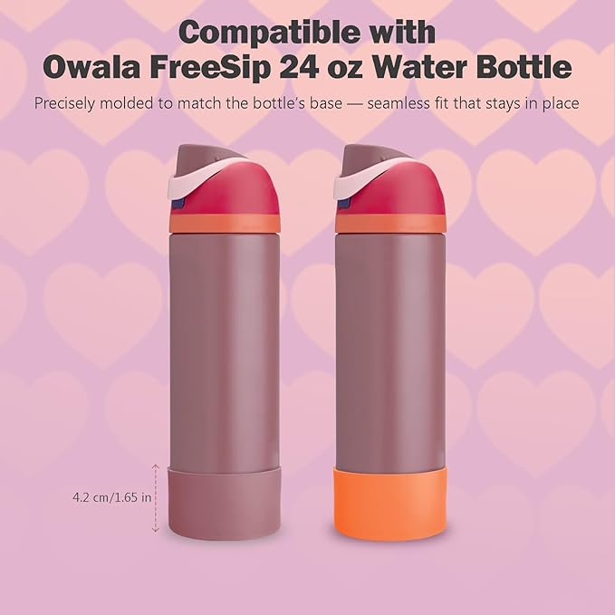 2PCS Silicone Boot for Owala 24oz FreeSip Water Bottle, Anti-Slip Scratch-Resistant Bottom Sleeve, Protective Sports Bottles Accessories, BPA-Free