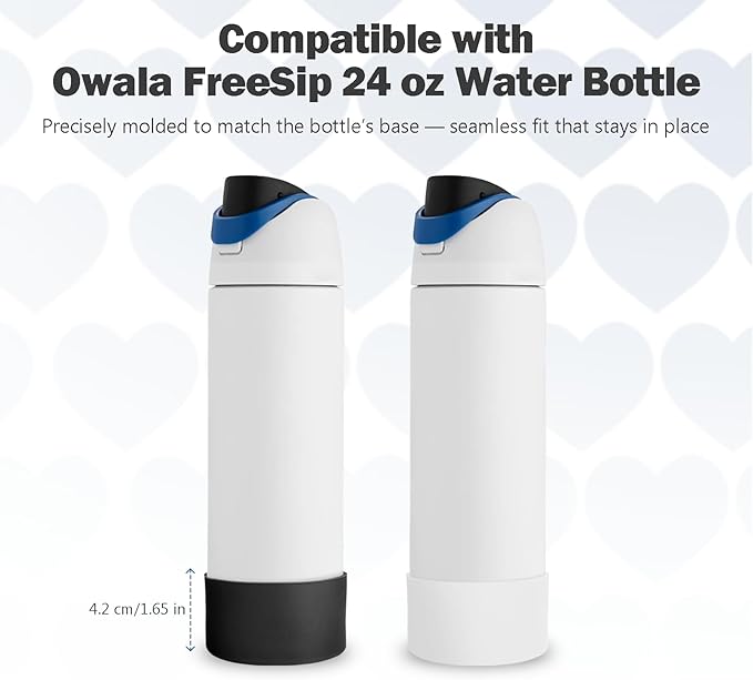 2PCS Silicone Boot for Owala 24oz FreeSip Water Bottle, Anti-Slip Scratch-Resistant Bottom Sleeve, Protective Sports Bottles Accessories, BPA-Free