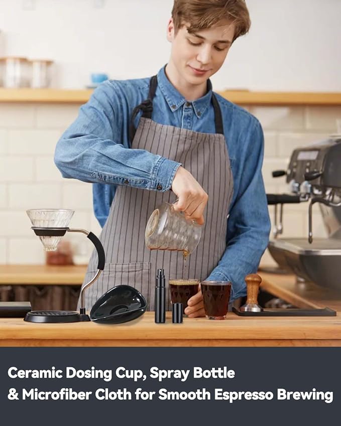 Coffee Bean Dosing Cup, Espresso Dosing Cup, Coffee Spray Bottle, RDT Spray Bottle, Single Dosing Kit with High Fiber Cleaning Cloth