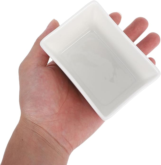 Rectangular Ceramic Sugar Holder and Sugar Cube Container 170Ml White Porcelain for Coffee Station and Kitchen 2Pcs Set