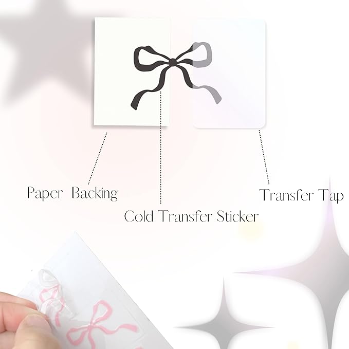 Bows Stickers for Custom Owala Accessories, Heart Decals Transfer Stickers for Water Bottles, Bows Pearl Charms for Owala (Black)