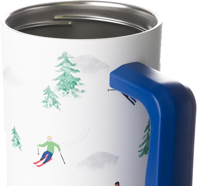 Simple Modern 40 oz Trek Tumbler with Handle and Straw Lid | Cup Holder Friendly Insulated Stainless Steel Travel Mug | Downhill Skiing