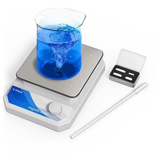 Magnetic Stirrer Set(4 Stir Bars & a Retriever), Strong Magnetic Stir Plate 3000rpm with Speed Control for Liquid Mixing, Magnetic Mixer for Chemistry, Lab, Yeast Starter, Drinks & DIYs