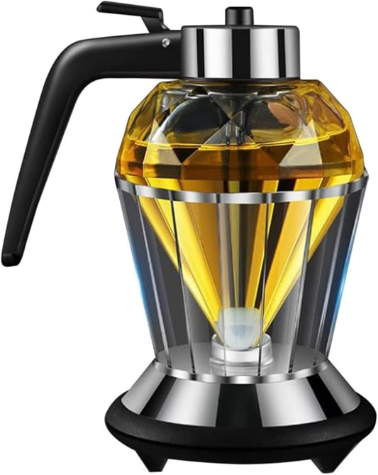 Honey Dispenser,Dripless Glass Honey Dispenser with Stand Syrup Dispenser Seasoning Jar for Kitchen Tool,Honey Pot with Stand – for Syrup,Sugar,Sauces,Jar,200ML,9.5 * 15CM