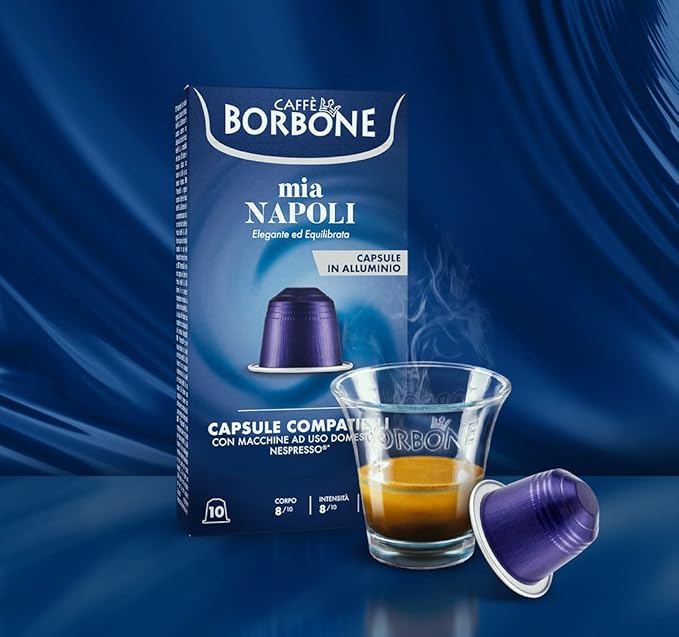 Caffè Borbone Mia Napoli Aluminum Capsules Compatible with Nespresso Original Machines, Medium Roast, 50 Count