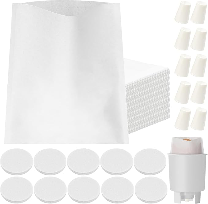 Feifeiya 70 Pack Filter Replacement Set Compatible with Toddy Cold Brew Coffee Maker Include 50 Cold Brew Paper Bags 10 Reusable Coffee Filter Replacements and 10 Stoppers