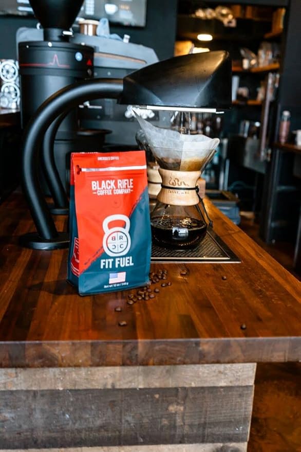 Black Rifle Coffee Company Fit Fuel, 12oz Bag, Ground Coffee Medium Roast - Roasted Blend Made from Arabica Beans - Colombian & Brazilian Beans - Veteran Founded & American Made
