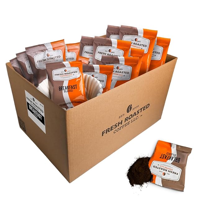 Fresh Roasted Coffee, Breakfast Blend, Kosher, Pre-Ground Fractional Packs, 1.75 Ounce, 126 Count