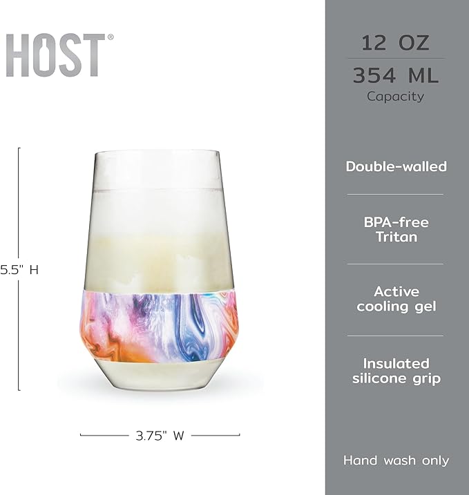 Host Freeze XL Cooling Cup, Double Walled Insulated Freezable Drink Chilling Tumbler with Freezing Gel, 12 Ounces - Set of 1, Unicorn