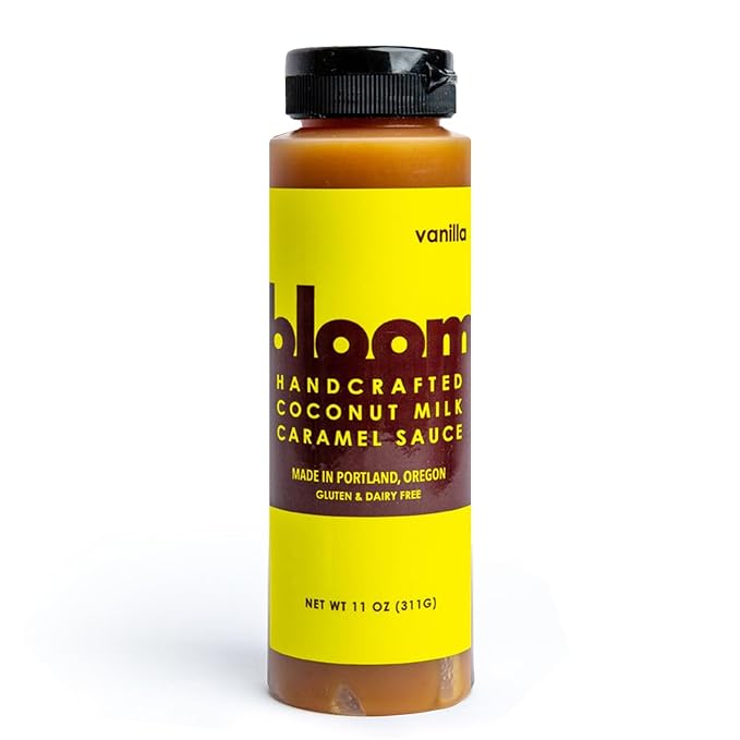 Bloom Caramel Vanilla Coconut Caramel Sauce – Vegan, Dairy-Free Dessert Topping, Small Batch Artisanal Quality, Made with Premium Ingredients, Perfect for Coffee, Ice Cream, and Baking – 11oz