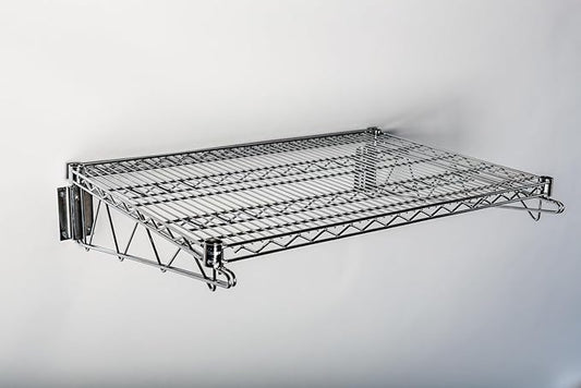 Omega Products Corporation 18" Deep x 18" Wide x 7" High Fixed Chrome Wall Mount Shelving Kit