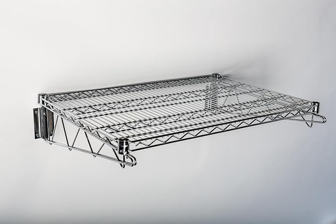 Omega Products Corporation 12" Deep x 48" Wide x 7" High Fixed Chrome Wall Mount Shelving Kit